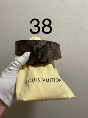 Louis Vuitton damier ebien initials belt sz 38 (fits 32-36)
