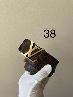 Louis Vuitton damier ebien initials belt sz 38 (fits 32-36) (sanded buckle)