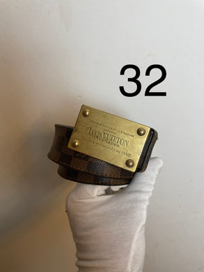Louis Vuitton damier ebien inventeur belt sz 32 (fits 26-30)