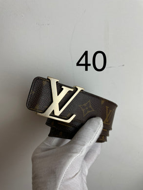 Louis Vuitton monogram initials belt gold buckle sz 40 (fits 34-38)