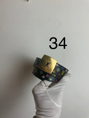 Louis Vuitton black murakami monogram mini belt sz 34 (fits 28-32)