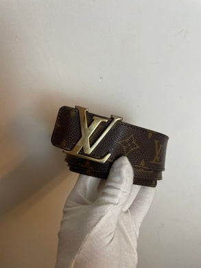 Louis Vuitton monogram initials belt gold buckle sz 36 (fits 30-34)