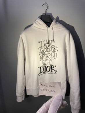 Dior stussy shock the world hoodie sz L